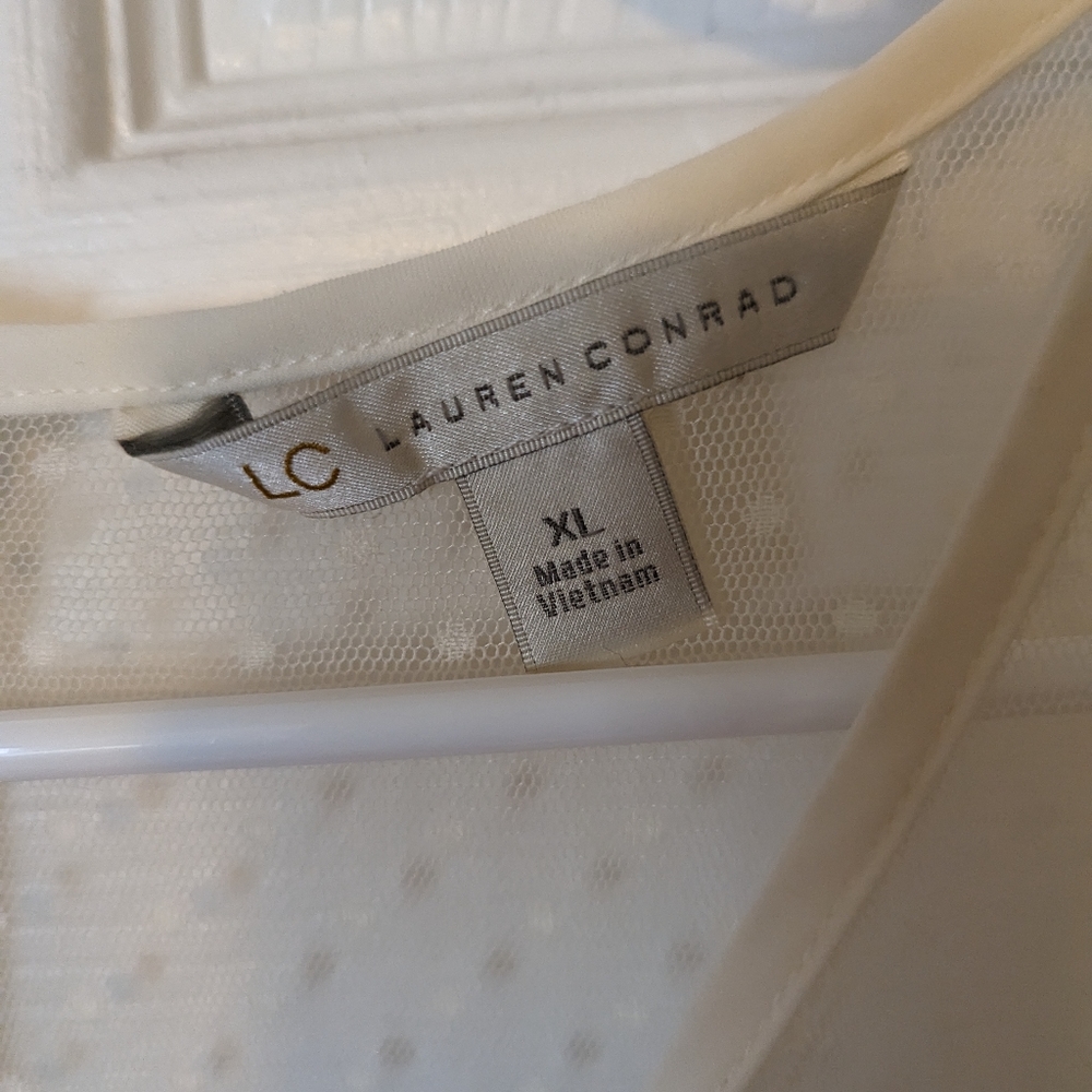 XL Lauren Conrad White/Cream Lace Tank - Picture 3 of 5